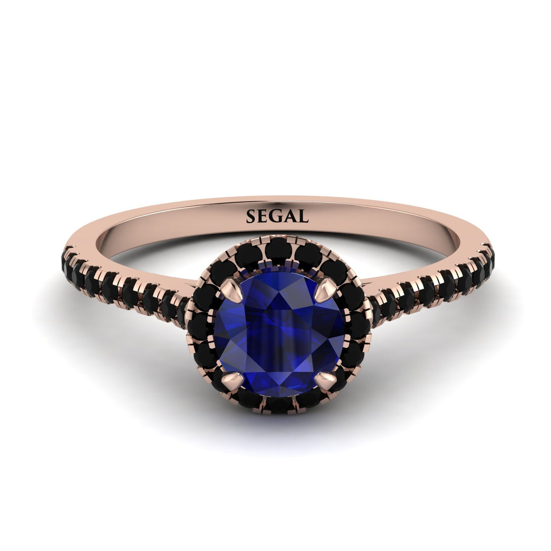 Milgrain Halo Sapphire Ring - Betty No. 44