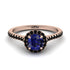 Milgrain Halo Sapphire Ring - Betty No. 44