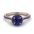 Milgrain Halo Sapphire Ring - Betty No. 74
