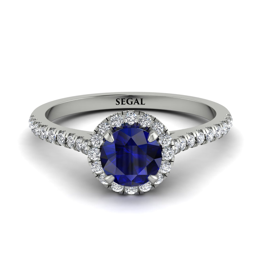 Milgrain Halo Sapphire Ring - Betty No. 15
