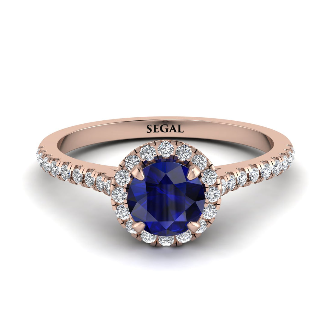 Milgrain Halo Sapphire Ring - Betty No. 14
