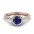 Milgrain Halo Sapphire Ring - Betty No. 14