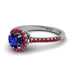 Milgrain Halo Sapphire Ring - Betty No. 60