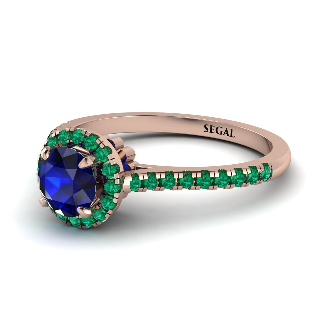 Milgrain Halo Sapphire Ring - Betty No. 29
