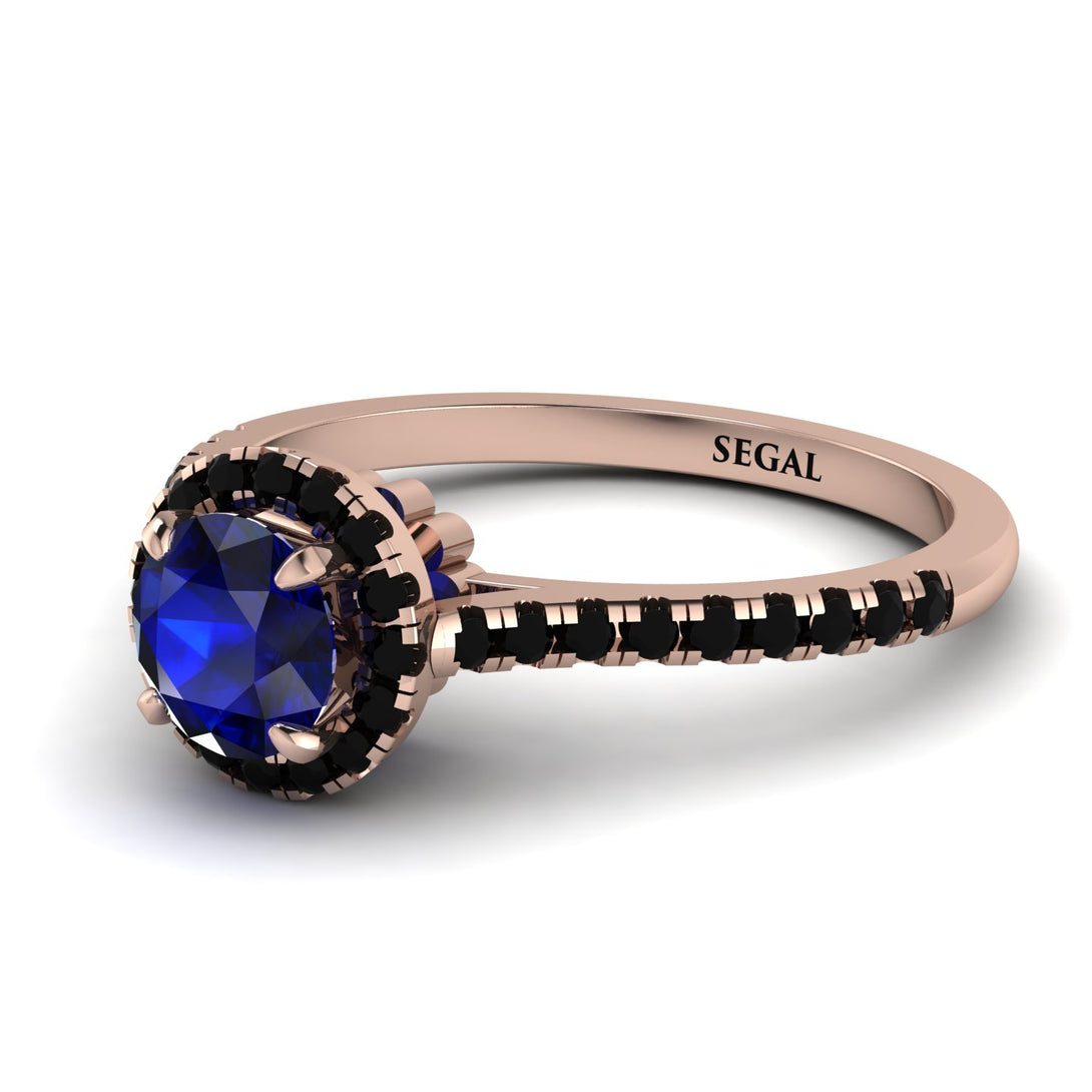Milgrain Halo Sapphire Ring - Betty No. 44