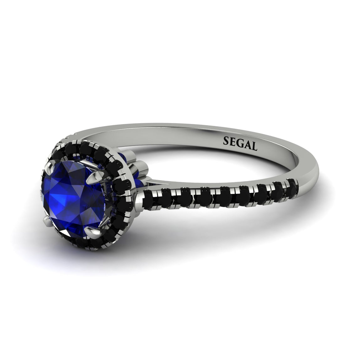 Milgrain Halo Sapphire Ring - Betty No. 45