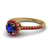 Milgrain Halo Sapphire Ring - Betty No. 58