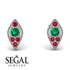 Milgrain Marquise Emerald Earrings - Faye No. 51