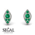 Milgrain Marquise Emerald Earrings - Faye No. 21