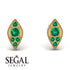 Milgrain Marquise Emerald Earrings - Faye No. 19