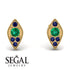 Milgrain Marquise Emerald Earrings - Faye No. 64