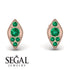 Milgrain Marquise Emerald Earrings - Faye No. 20