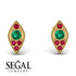 Milgrain Marquise Emerald Earrings - Faye No. 49