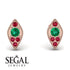 Milgrain Marquise Emerald Earrings - Faye No. 50