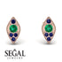 Milgrain Marquise Emerald Earrings - Faye No. 65