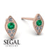 Milgrain Marquise Emerald Earrings - Faye No. 5