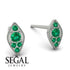 Milgrain Marquise Emerald Earrings - Faye No. 21
