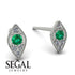 Milgrain Marquise Emerald Earrings - Faye No. 6