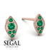 Milgrain Marquise Emerald Earrings - Faye No. 20