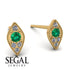 Milgrain Marquise Emerald Earrings - Faye No. 4