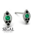 Milgrain Marquise Emerald Earrings - Faye No. 36