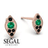 Milgrain Marquise Emerald Earrings - Faye No. 35