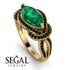 Milgrain Marquise Emerald Engagement Ring - Marley No. 34