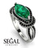 Milgrain Marquise Emerald Engagement Ring - Marley No. 36