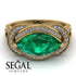 Milgrain Marquise Emerald Engagement Ring - Marley No. 4