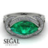 Milgrain Marquise Emerald Engagement Ring - Marley No. 6