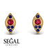 Milgrain Marquise Ruby Earrings - Faye No. 70