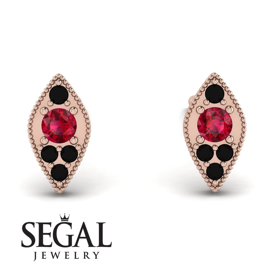 Milgrain Marquise Ruby Earrings - Faye No. 41