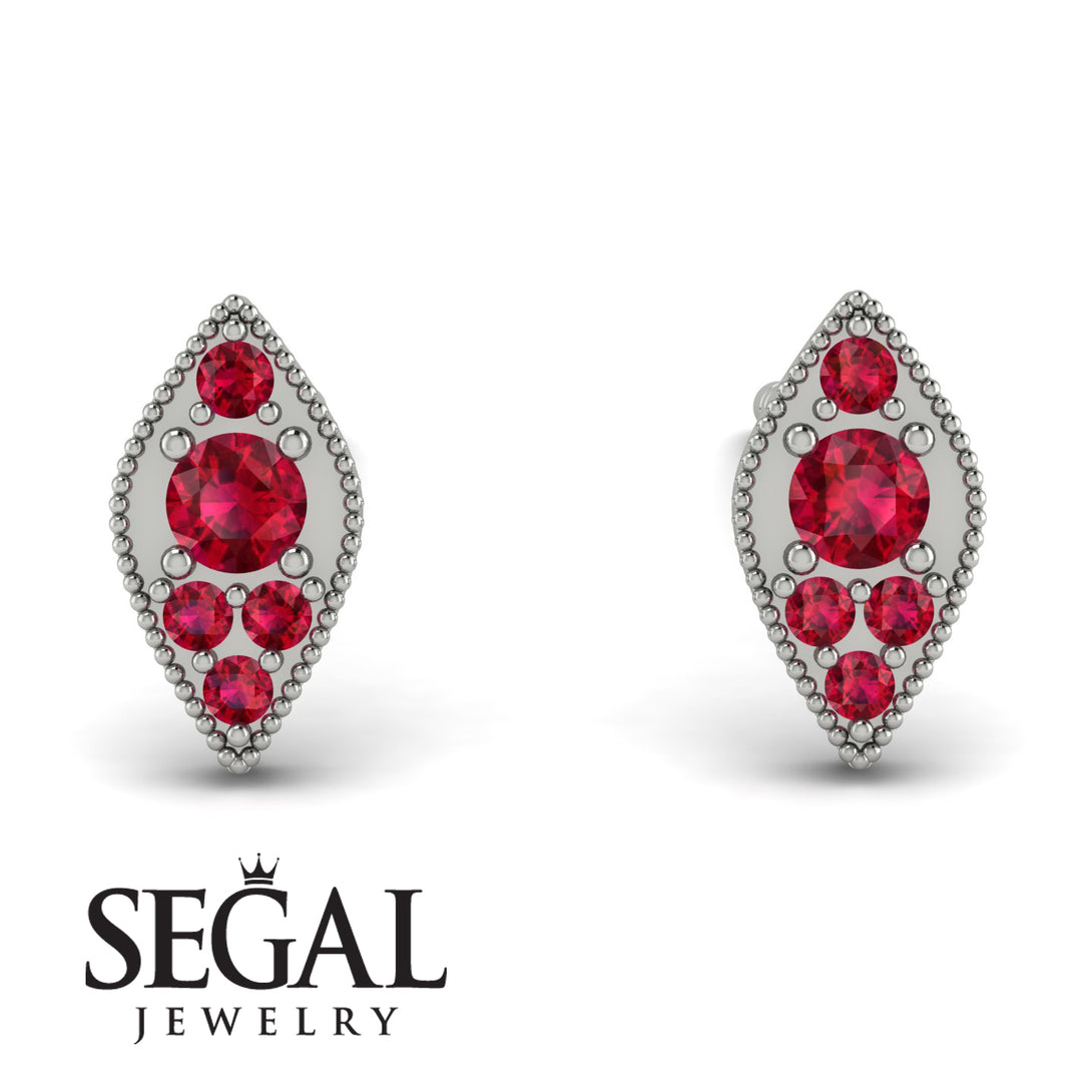 Milgrain Marquise Ruby Earrings - Faye No. 57