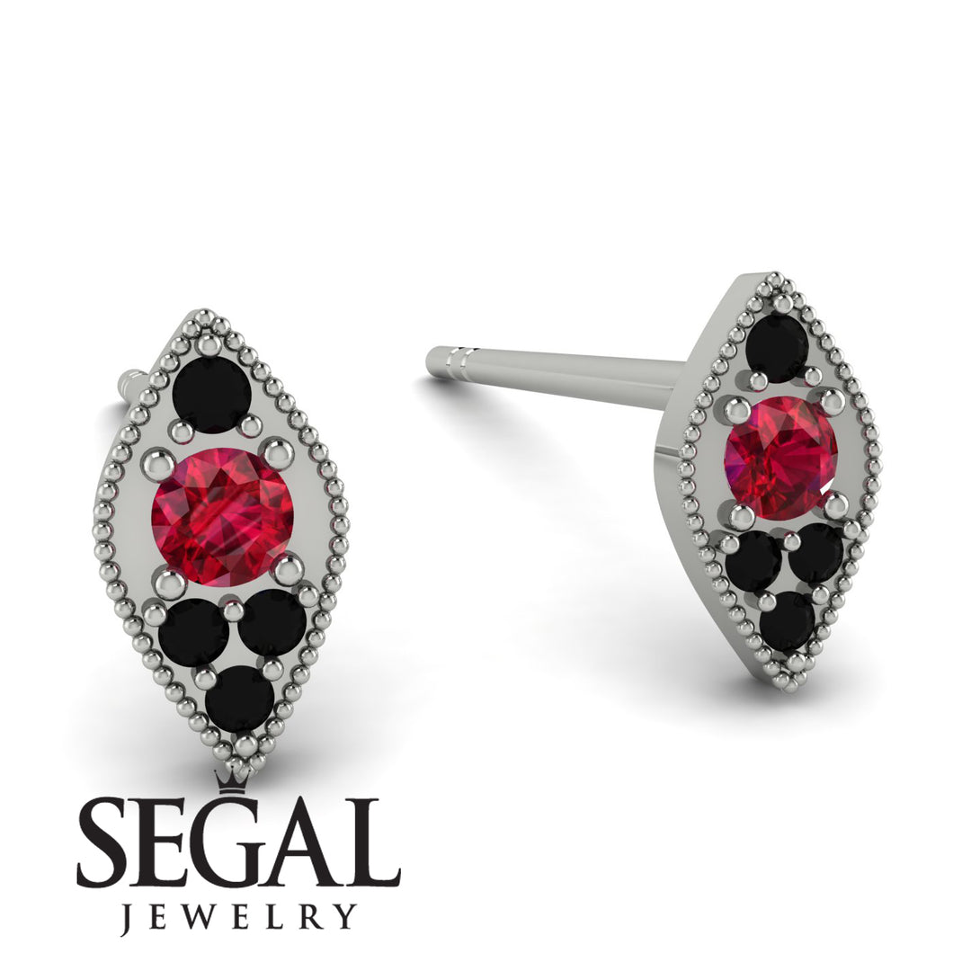 Milgrain Marquise Ruby Earrings - Faye No. 42