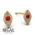 Milgrain Marquise Ruby Earrings - Faye No. 10