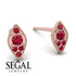 Milgrain Marquise Ruby Earrings - Faye No. 56