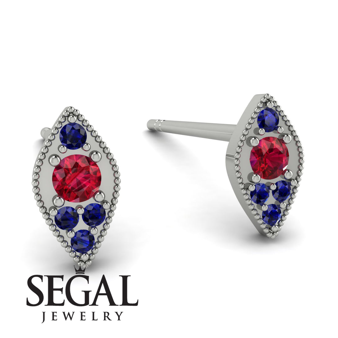 Milgrain Marquise Ruby Earrings - Faye No. 72