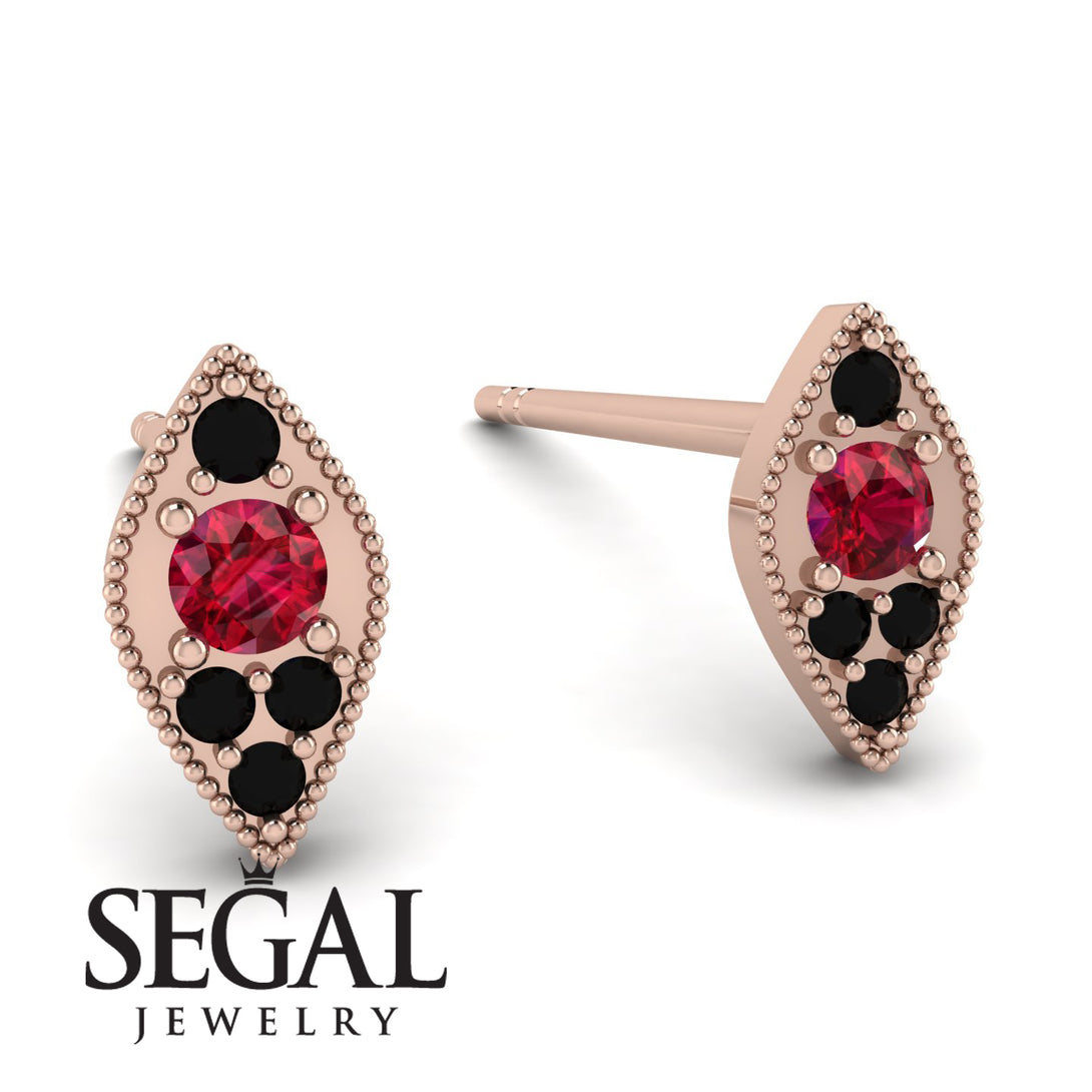 Milgrain Marquise Ruby Earrings - Faye No. 41