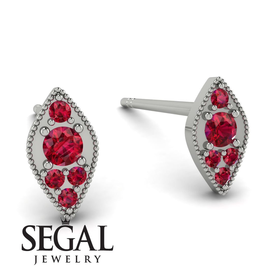 Milgrain Marquise Ruby Earrings - Faye No. 57