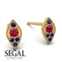 Milgrain Marquise Ruby Earrings - Faye No. 70