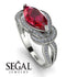 Milgrain Marquise Ruby Engagement Ring - Marley No. 12