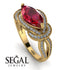 Milgrain Marquise Ruby Engagement Ring - Marley No. 10