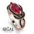 Milgrain Marquise Ruby Engagement Ring - Marley No. 41 image 10