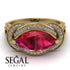 Milgrain Marquise Ruby Engagement Ring - Marley No. 10