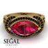 Milgrain Marquise Ruby Engagement Ring - Marley No. 40