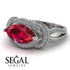 Milgrain Marquise Ruby Engagement Ring - Marley No. 12