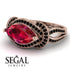 Milgrain Marquise Ruby Engagement Ring - Marley No. 41