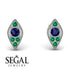 Milgrain Marquise Sapphire Earrings - Faye No. 30