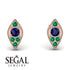 Milgrain Marquise Sapphire Earrings - Faye No. 29