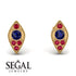 Milgrain Marquise Sapphire Earrings - Faye No. 58